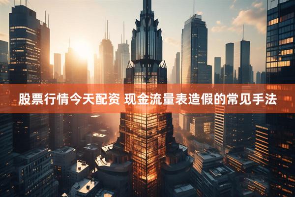 股票行情今天配资 现金流量表造假的常见手法